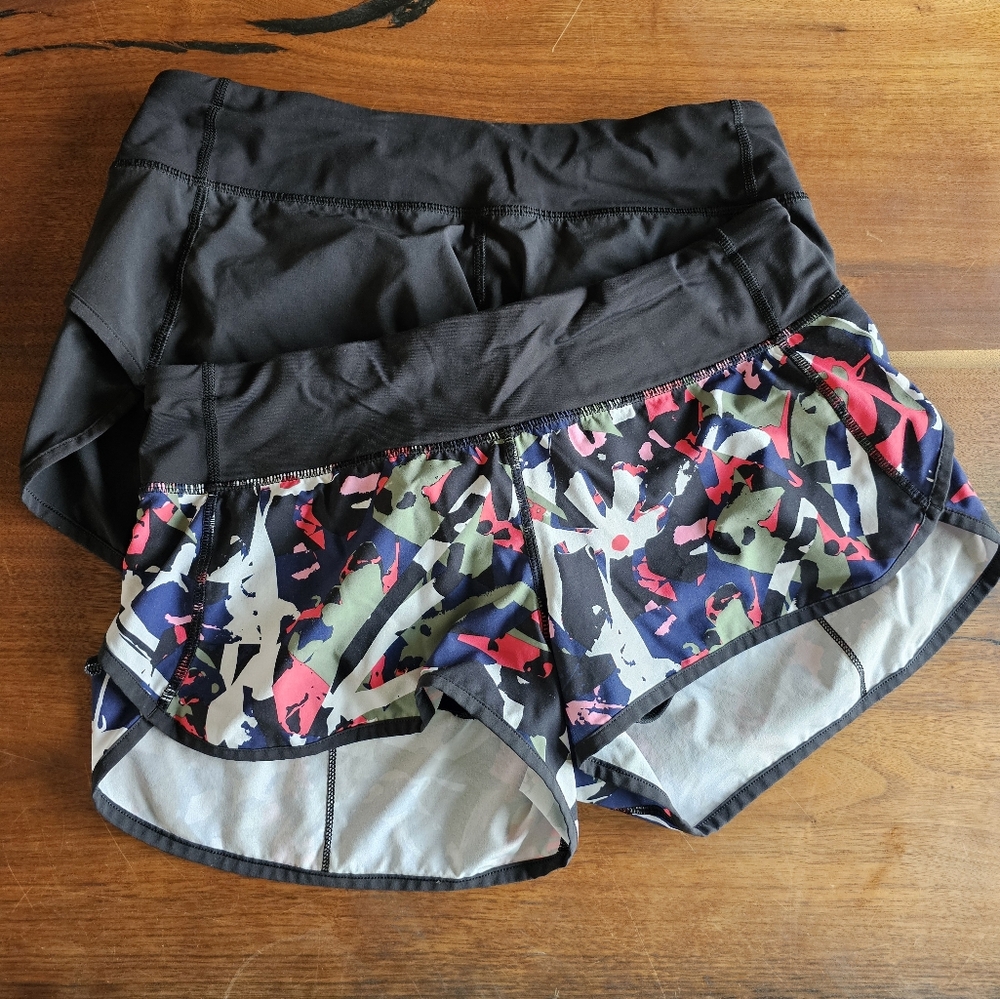 lululemon athletica Black and Multicolor Women Shorts